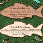 Personalisierte Fisch geformt Basswood Lineal mit Text Angeln Zubehör lustig Vatertag Geburtstagsgeschenk für Papa
