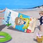 Personalisierte niedlichen Cartoon Schwimmen Kind schnell trocknen weiche überdimensioniert Strand Handtuch mit Namen Sommer Urlaub Strand Party Geburtstag Geschenk für Jungen Mädchen