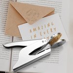Timbro a secco personalizzato per libri Ex Libris manuale con iniziali e nome regalo di Natale per lettori amanti dei libri