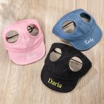 Gepersonaliseerde meerdere maten verstelbare hond zonnehoed Baseball Cap met geborduurde naam en oor gat Gift voor huisdier liefhebbers