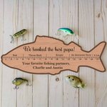 Personalisierte Fisch geformt Basswood Lineal mit Text Angeln Zubehör lustig Vatertag Geburtstagsgeschenk für Papa