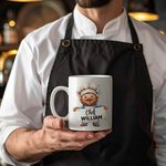 Personalised Cute Cartoon Chef Character Ceramic Mug with Name Cooking Affirmation Birthday Gift for Chef Cooking Lovers