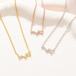 Collana personalizzata in argento sterling con costellazione di zirconi, gioielli di astronomia, regalo di compleanno e festa della mamma per le donne