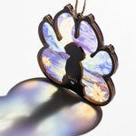 Personalised Dog Silhouette Paw Shape Window Hanging Suncatcher Christmas Ornament with Names Sympathy Memorial Remembrance Gift for Dog Lovers