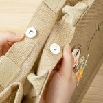 Personalized Birth Flower Cartoon Character Reusable Jute Tote Bag with Name Birthday Gift for Women