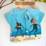 Personalized Face Photo Cartoon Diving Character Soft Hooded Beach Towel Birthday Summer Vacation Pool Party Gift for Boys Girls