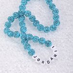 Personalised Sparkle Rhinestone Disco Ball Letter Beaded Necklace Sports Baseball Drip Accessories Birthday Team Girt for Baseball Lovers Players