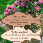 Personalisierte Fisch geformt Basswood Lineal mit Text Angeln Zubehör lustig Vatertag Geburtstagsgeschenk für Papa