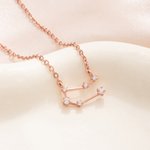 Collana personalizzata in argento sterling con costellazione di zirconi, gioielli di astronomia, regalo di compleanno e festa della mamma per le donne