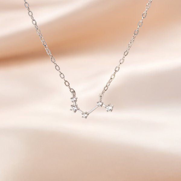 Collana personalizzata in argento sterling con costellazione di zirconi, gioielli di astronomia, regalo di compleanno e festa della mamma per le donne