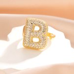 Personalized Bubble Initial Ring with Zircon Cute Jewellery Mother's Day Anniversary Birthday Gift for Women