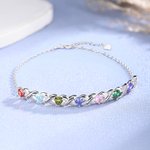 Personligt 2-5 födelsestenar och namn Familjearmband Mors dag Jubileum Födelsedagspresent till mamma mormor