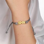 Personalizada 1-6 patas Minimalista Ajustable Encerado Cuerda Pulsera con Nombre Grabado Mujeres Joyería Cumpleaños Memorial Gift for Pet Owners Lovers