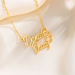 Gepersonaliseerde Hart Paw Print Oneindigheid Hanger Halsketting met Dubbele Namen Sierlijke Sieraden Verjaardag Verjaardagscadeau voor Vrouwen Paar