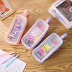 Personalized Cute Large Mesh Pencil Case With Two Compartments and Name School Supplies Back to School Gift for Boys Girls