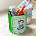 Cesto para la ropa sucia con nombre y asa Personalizado Personaje de dibujos animados Nube de palabras Impermeable Regalo de cumpleaños para niños 3