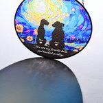 Personalized Dog Silhouette Stained Glass Suncatcher Ornament Home Decor Dog Loss Memorial Gift for Dog Lover