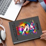 Personalised Funny Lion Zebra Grumpy Animals A5 Spiral Notebook with Name Recording Accessories Birthday Gift for Kids Family Friends