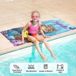 Serviette de Plage Personnalisée avec Nom Personnage de Dessin Animé Style du Monde Marin Cadeau Anniversaire pour Enfant