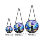 Personalized Dog Silhouette Stained Glass Suncatcher Ornament Home Decor Dog Loss Memorial Gift for Dog Lover