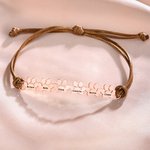 Personalizada 1-6 patas Minimalista Ajustable Encerado Cuerda Pulsera con Nombre Grabado Mujeres Joyería Cumpleaños Memorial Gift for Pet Owners Lovers