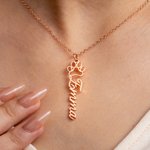 Personalisierte niedlichen Hund Pfote Halskette mit Namen zierlichen Schmuck Jahrestag Geburtstag Geschenk für Frauen Tierliebhaber