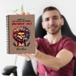 Personalised Funny Lion Zebra Grumpy Animals A5 Spiral Notebook with Name Recording Accessories Birthday Gift for Kids Family Friends