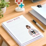 Personalised Cartoon Doctor Nurse Rainbow Notepad with 40/80 Pages Name and Occupation Nurse Week Appreciation Gift for Doctor Nurse Medical Staff