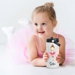 Personalisierte Cartoon Ballett Mädchen Name 15 oz Lebensmittelqualität Edelstahl Wasserflasche mit Stroh Tanz-Team Geburtstagsgeschenk für Ballerina Mädchen