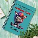 Personalised Funny Lion Zebra Grumpy Animals A5 Spiral Notebook with Name Recording Accessories Birthday Gift for Kids Family Friends