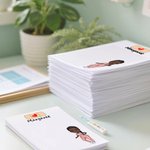 Personalised Love Band-Aid Cartoon Character Notepad with Name Stationery Supplies Nurses Day Birthday Gift for Nurses Doctors