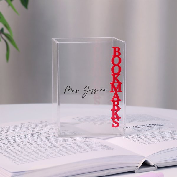 Personalized Multicolor 3D Bookmarks Design Clear Bookmark Pen Holder with Text Desk Decor Birthday Gift for Bookworm Book Lover