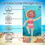 Serviette de Plage Surdimensionnée Personnalisée avec Portrait Style de Plongeur Accessoire de Vacances d'Été Cadeau Anniversaire pour Garçon Fille