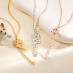 Personalisierte niedlichen Hund Pfote Halskette mit Namen zierlichen Schmuck Jahrestag Geburtstag Geschenk für Frauen Tierliebhaber
