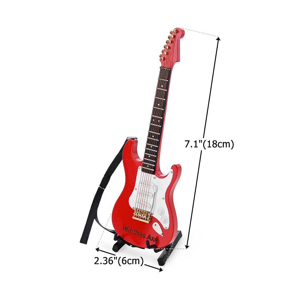 Personalized Multicolour Mini Guitar with Strap Display Ornament with Engraved Name Case Home Decor Birthday Gift for Guitarist Music Lover 9