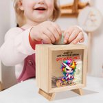 Personalisierte Freches Gesicht mürrische Tiere Holz klar Spardose Sparschwein mit Namen Schreibtisch Dekor Geburtstag Kindertag Geschenk für Kinder
