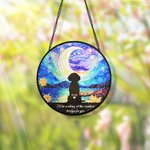 Personalized Dog Silhouette Stained Glass Suncatcher Ornament Home Decor Dog Loss Memorial Gift for Dog Lover