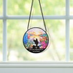 Personalized Dog Silhouette Stained Glass Suncatcher Ornament Home Decor Dog Loss Memorial Gift for Dog Lover