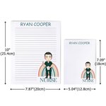 Personalised Cartoon Doctor Nurse Rainbow Notepad with 40/80 Pages Name and Occupation Nurse Week Appreciation Gift for Doctor Nurse Medical Staff