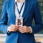 Henkilökohtainen Kynä Apple PU Nahka ID Badge haltija Initial ja nimi Takaisin kouluun Opettajan päivä arvostus lahja opettajalle