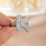 Personalized Bubble Initial Ring with Zircon Cute Jewellery Mother's Day Anniversary Birthday Gift for Women