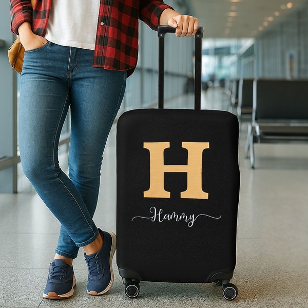 Funda protectora elástica con iniciales personalizadas para maletas de 18-32 pulgadas con nombre Accesorio de viaje Regalo para viajeros