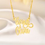 Gepersonaliseerde Hart Paw Print Oneindigheid Hanger Halsketting met Dubbele Namen Sierlijke Sieraden Verjaardag Verjaardagscadeau voor Vrouwen Paar