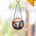 Personalized Dog Silhouette Stained Glass Suncatcher Ornament Home Decor Dog Loss Memorial Gift for Dog Lover