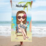 Spersonalizowany ręcznik plażowy z mikrofibry dla dziewczyny na plaży Szybkoschnący Ręcznik plażowy z mikrofibry na lato Niezbędny prezent urodzinowy na wakacje dla niej