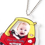 Aimant Voiture ou Réfrigérateur Personnalisé avec 1 à 4 Visage d’Enfant et Texte Cadeau Anniversaire Amusant pour Famille ou Amis