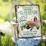 Panneau en métal personnalisé avec nom et date Décoration de jardin pendaison de crémaillère Cadeau d'anniversaire pour maman grand-mère amateurs de jardinage