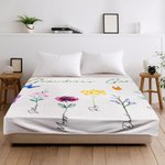 Personalized Family Watercolor Flowers Fleece Blanket Christmas Day Mother's Day Gift for Mother Grandmother