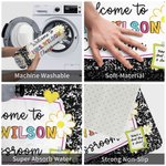 Personalized Multicolor Pencil Rainbow Welcome to Classroom Non-Slip Doormat with Text Teacher's Day Back to School Gift for Teacher