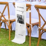 Gepersonaliseerd In Liefdevol Geheugen Foto Stoelbord Bruiloft Stof met Tekst en Naam Gereserveerde Zitplaats Decoratie Gedenkcadeau voor Pasgetrouwd stel